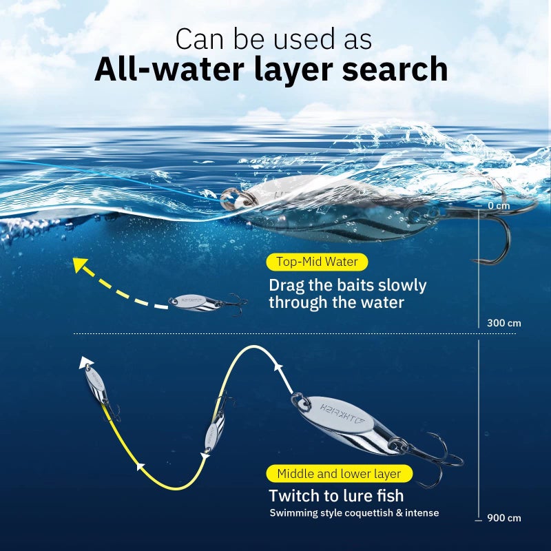 THKFISH Fishing Lures - Trout & Pike Bass Fishing Spoons - 5pcs, Color C, 3/8oz - Image 3